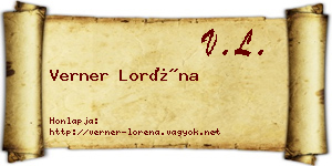 Verner Loréna névjegykártya
